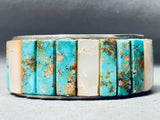 Stunning Vintage Native American Navajo Royston Turquoise Shell Sterling Silver Bracelet-Nativo Arts