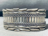 Traditional Heavy 53 Gram Vintage Native American Navajo Sterling Silver Bracelet-Nativo Arts