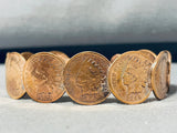 Jaw-dropping Native American Navajo #8 Turquoise Mine & Indian Head Pennies Bracelet-Nativo Arts