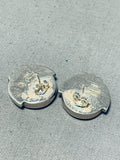 Native American R.h. Boyd Vintage Avajo Turquoise Opal Sterling Silver Earrings-Nativo Arts