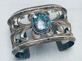 One Of Most Amazing Vintage Native American Navajo Turquoise Spiderweb Sterling Silver Bracelet-Nativo Arts