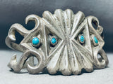 Exquisite Vintage Native American Navajo Bisbee Turquoise Sterling Silver Bracelet-Nativo Arts