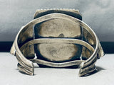 Moss Agate Very Rare Vintage Native American Navajo Sterling Silver Bracelet Cuff-Nativo Arts