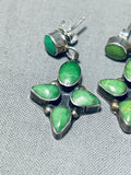 Exquisite Vintage Native American Navajo Royston Turquoise Sterling Silver Earrings-Nativo Arts