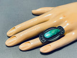 Interesting Vintage Native American Navajo Royston Turquoise Sterling Silver Ring-Nativo Arts