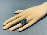 Amazing Vintage Native American Zuni Cerrillos & Sleeping Beauty Turquoise Sterling Silver Ring-Nativo Arts