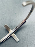 Turquoise Cross Vintage Native American Navajo Sterling Silver Bracelet Cuff-Nativo Arts