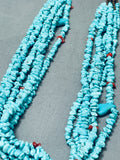 Sky Blue Turquoise Vintage Native American Navajo Heishi Necklace Old-Nativo Arts