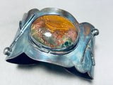 Patina Paradise!! Vintage Native American Navajo Sterling Silver Jasper Bracelet Cuff-Nativo Arts