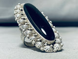 Ben Begaye Heavy Vintage Native American Navajo Onyx Sterling Silver Ring-Nativo Arts