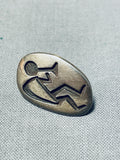 Traditional Vintage Native American Navajo Sterling Silver Kokopelli Tie Tack-Nativo Arts