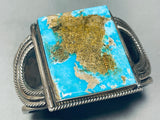 Museum Old Deposit Kingman Turquoise Vintage Native American Navajo Sterling Silver Bracelet-Nativo Arts