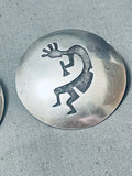 (star) Impressive Vintage Native American Hopi Sterling Silver Earrings-Nativo Arts