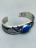 Important Vintage Native American Navajo Wil Begay Lapis Sterling Silver Bracelet-Nativo Arts