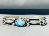 Golden Hills Turquoise!! Albert Jake!! Vintage Native American Navajo Sterling Silver Bracelet-Nativo Arts