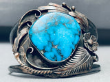 Monroe Ashley Vintage Native American Navajo Spiderwbe Turquoise Sterling Silver Bracelet-Nativo Arts