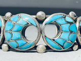Important Vintage Native American Zuni Turquoise Sterling Silver Inlay Bracelet-Nativo Arts