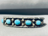 Superior Vintage Native American Hopi Sleeping Beauty Turquoise Sterling Silver Bracelet-Nativo Arts