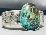 Stunning Vintage Native American Navajo Giant Spiderweb Turquoise Sterling Silver Bracelet-Nativo Arts