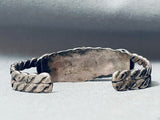 Late 1800's Early 1900's Vintage Native American Navajo Turquoise Sterling Silver Bracelet