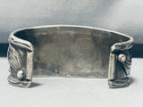 Important Mine!! Vintage Native American Navajo Turquoise Sterling Silver Bracelet Old-Nativo Arts