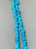 Brilliant Vintage Native American Navajo Blue Gem Turquoise Sterling Silver Necklace-Nativo Arts