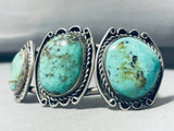 Superior Vintage Native American Navajo Royston Turquoise Sterling Silver Bracelet Old-Nativo Arts
