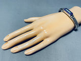Cute And Gorgy!! Vintage Native American Navajo Sugilite Opal Sterling Silver Inlay Bracelet-Nativo Arts