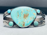 Thick Vintage Navajo Royston Turquoise Sterling Silver Bracelet-Nativo Arts