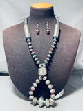 Superior Native American Navajo Sleeping Beauty Turquoise Sterling Silver Necklace, Earrings Set-Nativo Arts