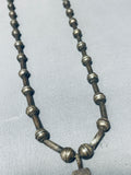 Gasp! Late 1800's/ Early 1900's Vintage Native American Navajo Coin Silver Hand Tooled Necklace-Nativo Arts