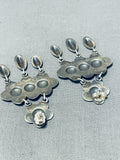 Fabulous Vintage Native American Navajo Sterling Silver Repousse Earrings-Nativo Arts