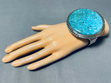 Phil Yazzie Earth Blue Turquoise Native American Navajo Sterling Silver Bracelet-Nativo Arts