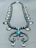 Womens Vintage Native American Navajo Turquoise Sterling Silver Squash Blossom Necklace-Nativo Arts