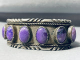 One Of The Best Vintage Native American Navajo Domed Sugulite Sterling Silver Bracelet-Nativo Arts