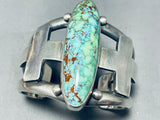 Harold Becenti *Important* Vintage Navajo Carico Lake Turquoise Sterling Silver Bracelet-Nativo Arts