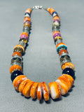 Singer Native American Navajo Spiny Oyster, Lapis, Turquoise Sterling Silver Necklace-Nativo Arts