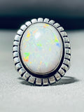 Stunning Vintage Native American Navajo Synth Opal Sterling Silver Ring-Nativo Arts