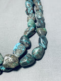 143 Gram Vintage Santo Domingo Blue Green Turquoise Sterling Silver Necklace-Nativo Arts