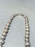 Native American Hand Tooled Vintage Sterling Silver Wrought Necklace Beads-Nativo Arts
