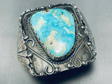 Easter Blue Turquoise!! Vintage Native American Navajo Sterling Silver Bracelet Old-Nativo Arts