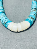 Native American Spectacular Authentic Vintage Santo Domingo Turquoise Sterling Silver Necklace-Nativo Arts