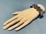 Priceless Native American Navajo Signed 8 Turquoise Indian Head Copper Pennies Bracelet-Nativo Arts