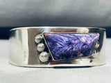 Gorgy!! Vintage Native American Navajo Charoite Sterlin Silver Bracelet Cuff-Nativo Arts