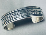 Nuvamsa Kuwanhongva Legend Hand Carved Vintage Sterling Silver Bracelet-Nativo Arts