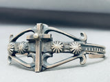 One Of The Best Native American Navajo Sterling Silver Cross Bracelet-Nativo Arts