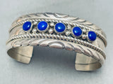 Midnight Lapis Vintage Native American Navajo Sterling Silver Bracelet Cuff-Nativo Arts