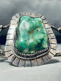 Massive Vintage Native American Navajo Carico Lake Turquoise Sterling Silver Bracelet-Nativo Arts