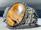 Rare Translucent Petrified Wood Vintage Native American Navajo Sterling Silver Bracelet-Nativo Arts