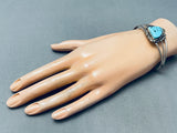 Amazing Vintage Native American Navajo Spiderweb Turquoise Sterling Silver Bracelet-Nativo Arts